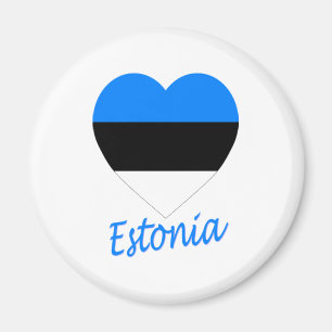 Aimant Coeur de drapeau de l'Estonie