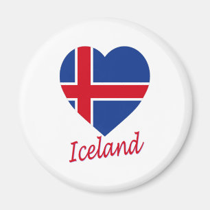 Aimant Coeur de drapeau de l'Islande