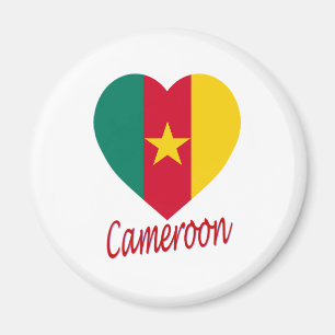 Aimant Coeur de drapeau du Cameroun