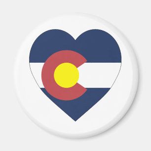 Aimant Coeur de drapeau du Colorado