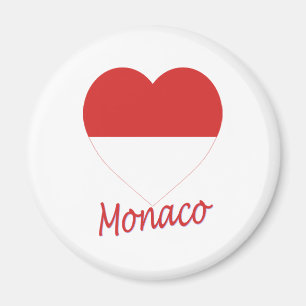 Aimant Coeur de drapeau du Monaco