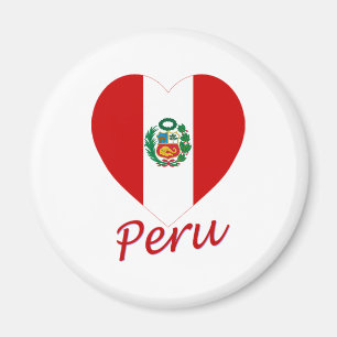 Aimant Coeur de drapeau du Pérou