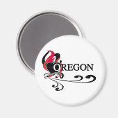 Aimant Coeur de feu Oregon (Recto/Verso)