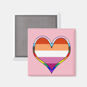 Aimant Coeur de fierté lesbienne (Recto/Verso)