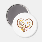 Aimant Coeur de henné jaune (Recto/Verso)