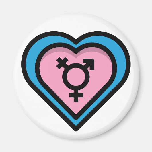 Aimant Cœur de la Fierté Trans (Devant)
