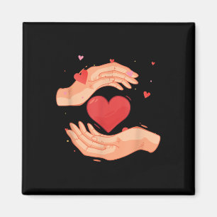 Aimant Coeur de la main Charité bénévolat bonté bonté