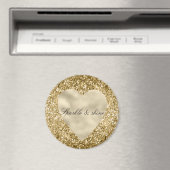 Aimant Coeur de la Parties scintillant d'or personnalisée (In Situ (Lave-vaisselle))