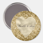 Aimant Coeur de la Parties scintillant d'or personnalisée (Recto/Verso)