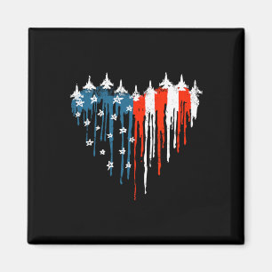 Aimant Coeur de l'avion Rouge Blanc Bleu Drapeau Américai