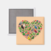 Aimant Coeur de perroquet (Recto/Verso)