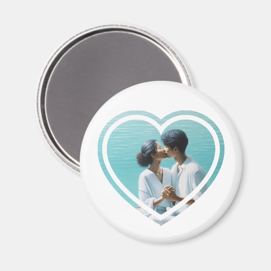 Aimant Cœur de photo personnalisé (Recto/Verso)