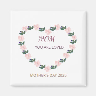 Aimant Cœur de pivoine Maman Affection Artwork