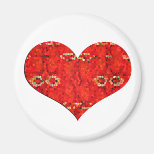 Aimant coeur de rouge de mosiac