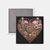 Aimant Cœur de Streampunk Rubis Saint-Valentin (Recto/Verso)