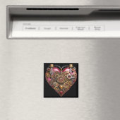 Aimant Cœur de Streampunk Rubis Saint-Valentin (In Situ (Lave-vaisselle))