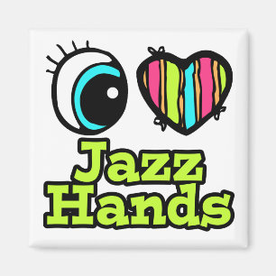 Aimant Coeur des yeux lumineux J'aime les mains du jazz