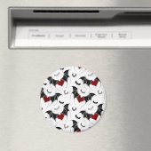 Aimant Coeur d'Halloween avec ailes de chauve-souris noir (In Situ (Lave-vaisselle))