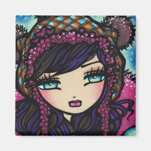Aimant Coeur d'hiver d'art Hannah Lynn de fille de neige