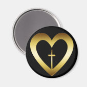 AIMANT COEUR D'OR ET CROIX (Recto/Verso)