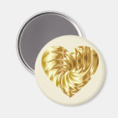 Aimant Coeur d'or (forme d'or de l'amour) (Recto/Verso)