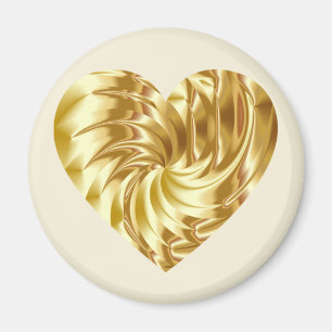 Aimant Coeur d'or (forme d'or de l'amour)