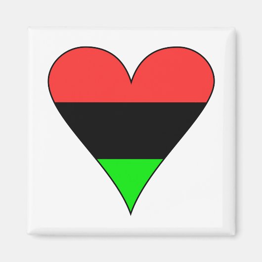 Aimant Coeur du drapeau africain américain (Devant)