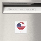 Aimant Cœur du drapeau américain de Floride (In Situ (Lave-vaisselle))