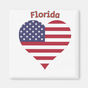Aimant Cœur du drapeau américain de Floride