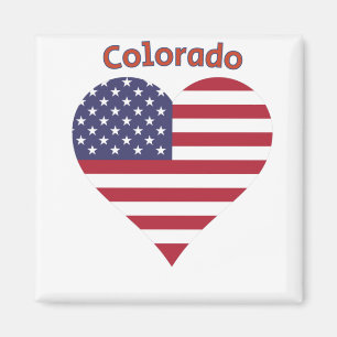 Aimant Coeur du drapeau américain du Colorado