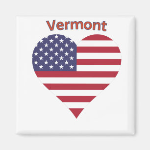 Aimant Coeur du drapeau américain du Vermont