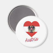 Aimant Coeur du drapeau autrichien (Recto/Verso)