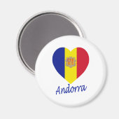 Aimant Coeur du drapeau d'Andorre (Recto/Verso)