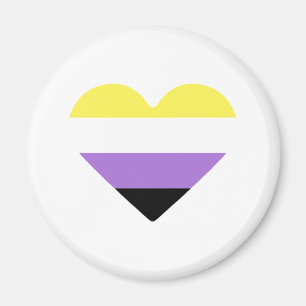 Aimant Coeur du drapeau de la Fierté non binaire