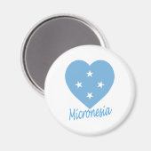 Aimant Coeur du drapeau de la Micronésie (Recto/Verso)