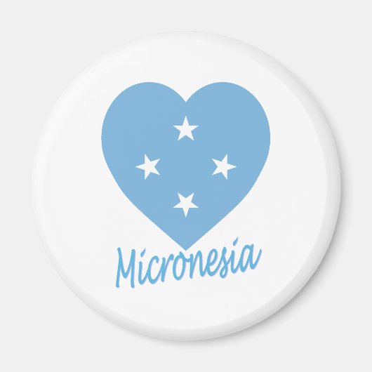 Aimant Coeur du drapeau de la Micronésie (Devant)