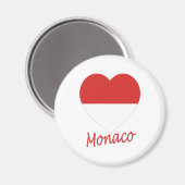Aimant Coeur du drapeau de Monaco (Recto/Verso)