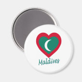 Aimant Coeur du drapeau des Maldives (Recto/Verso)
