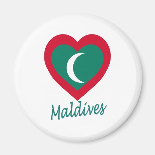 Aimant Coeur du drapeau des Maldives (Devant)