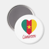 Aimant Coeur du drapeau du Cameroun (Recto/Verso)