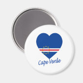 Aimant Coeur du drapeau du Cap-Vert (Recto/Verso)