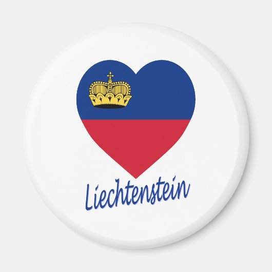 Aimant Coeur du drapeau du Liechtenstein (Devant)
