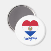 Aimant Coeur du drapeau du Paraguay (Recto/Verso)