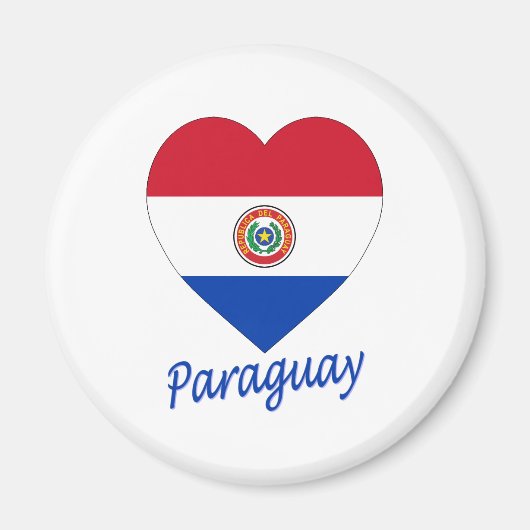 Aimant Coeur du drapeau du Paraguay (Devant)