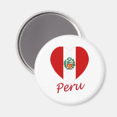 Aimant Coeur du drapeau du Pérou (Recto/Verso)
