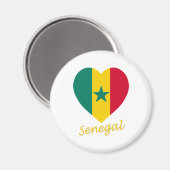 Aimant Coeur du drapeau du Sénégal (Recto/Verso)