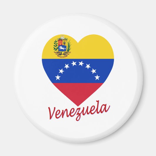 Aimant Coeur du drapeau du Venezuela (Devant)