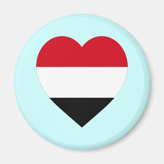 Aimant Coeur du drapeau du Yémen (Devant)