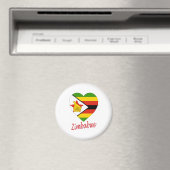 Aimant Coeur du drapeau du Zimbabwe (In Situ (Lave-vaisselle))