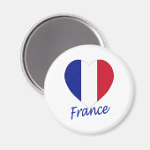 Aimant Coeur du drapeau français (Recto/Verso)